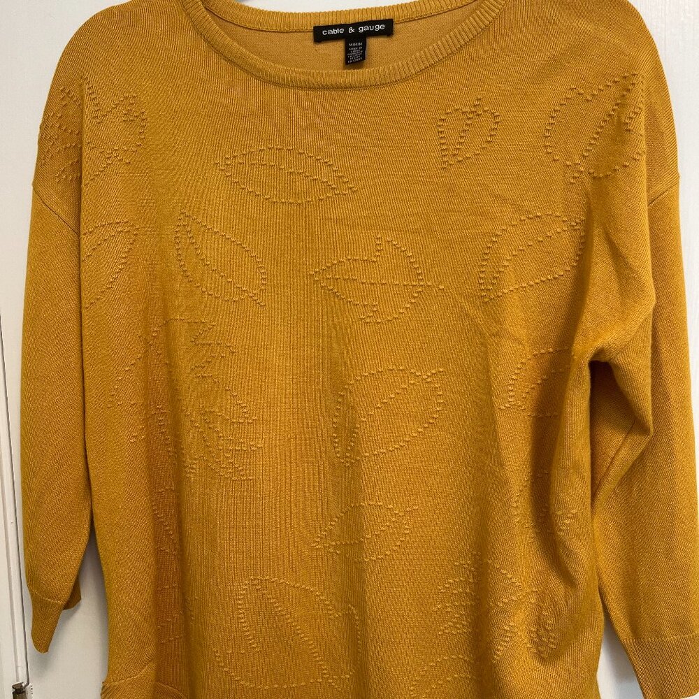 Cable & Gauge Mustard/Gold Sweater Medium